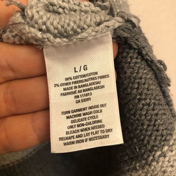 Aeropostale hooded button front cardigan sweater gray striped L/juniors - Picture 9 of 10